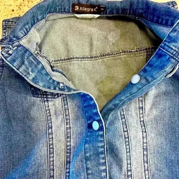 Allegra K Denim Vest - Size Small -  NWOT! - Picture 7 of 8